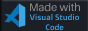 button containing text saying "Made with visual studio code" with an image of VSC's logo